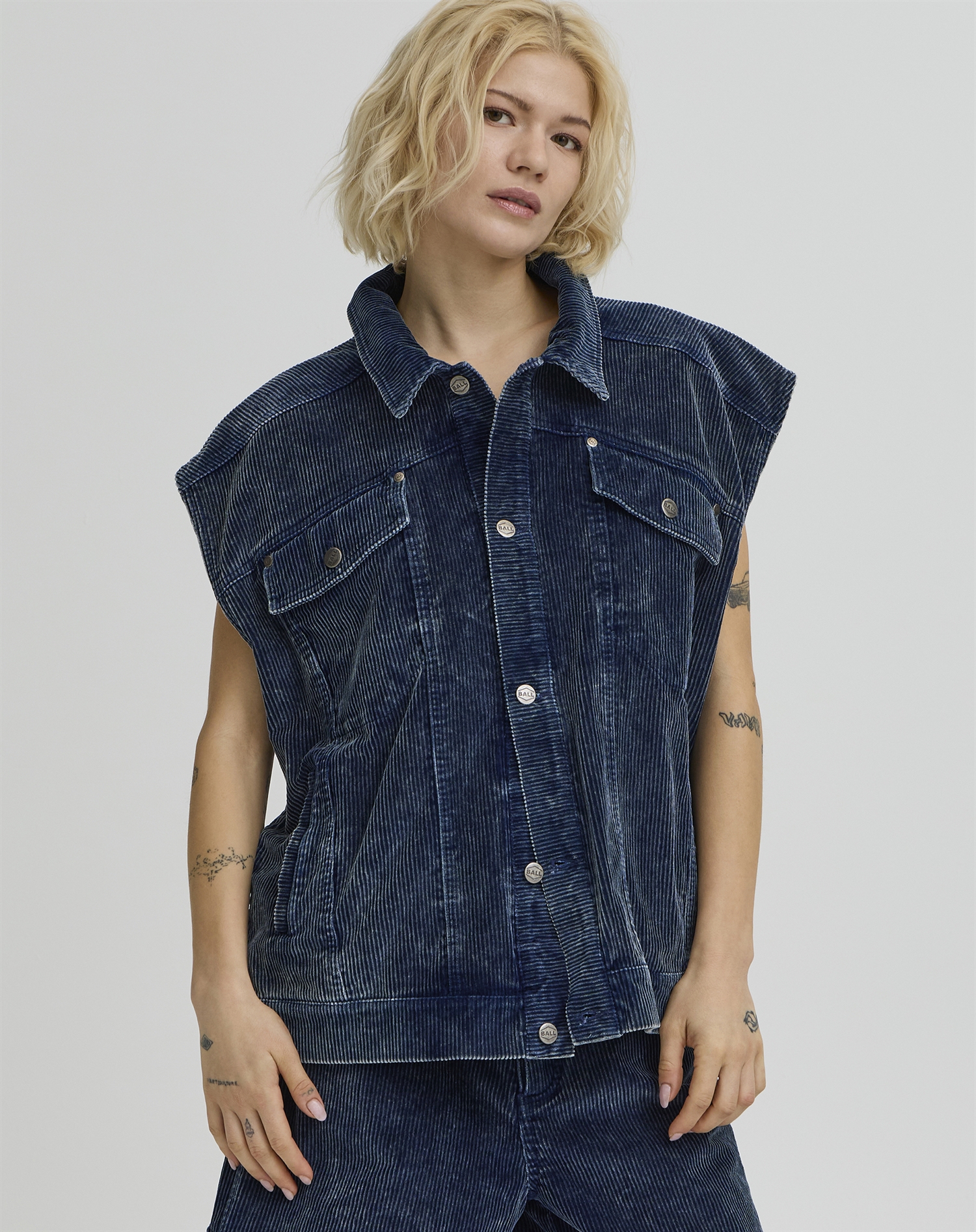 Ball Original - BACorbin Corduroy Vest - Sky Captain